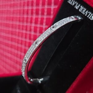 Danecraft Silver Plate Cubic Zirconia Bracelet In Lighted Box.